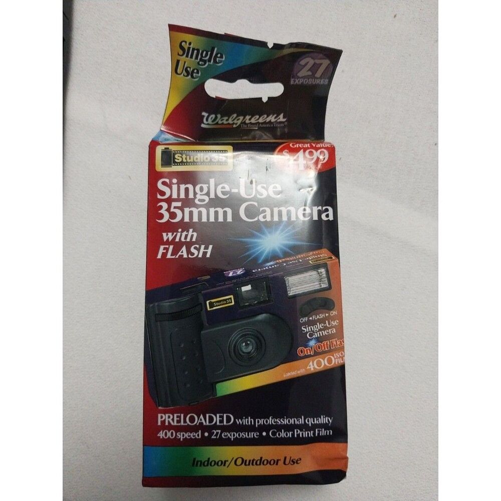 WALGREENS 35mm Camera W/ Flash Studio 35 Preloaded 400 Speed SEALED F/S